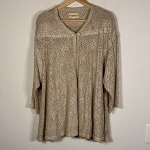 Dameron vintage Gold shimmer Knit Cardigan size small